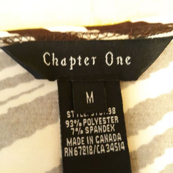 Chapter One Women’s Long Sleeve Animal Print Wrap Front Blouse Size Medium - Picture 8 of 10